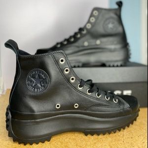 Converse Unisex Run Star Hike Hi Leather 170548C Black/Almost Black NWB. Men Sz